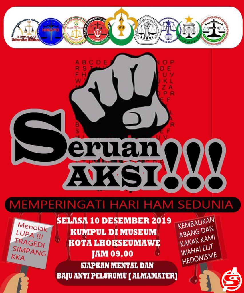 Tragedi Simpang KKA Jadi Serotan Aksi Hari HAM se- Dunia di Lhokseumawe