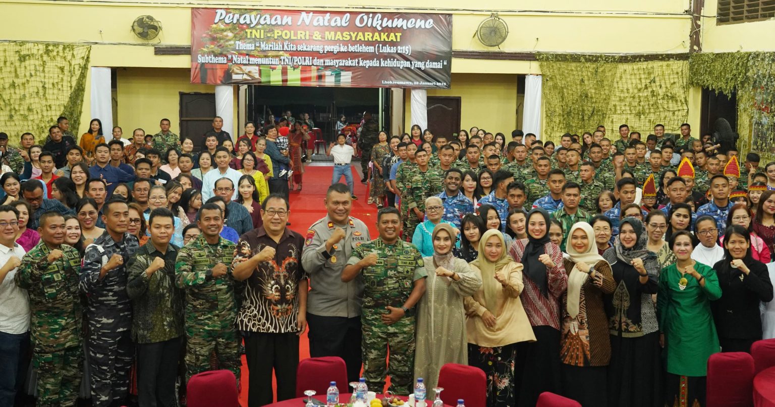 TNI-Polri Beragama Kristen Rayakan Natal di Lhokseumawe
