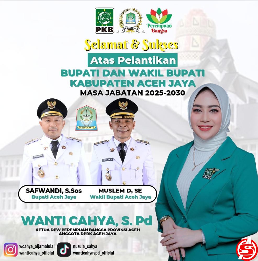 Mualem Lantik Bupati-wakil Bupati Aceh Jaya, Ini Harapan Wanti Cahya