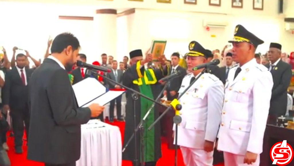 Sah, Mualem Lantik Ayah Wa-Panyang jadi Bupati-Wakil Bupati Aceh Utara