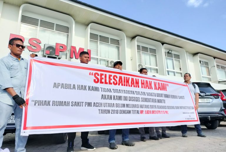 Hutang Proyek Mengendap Bertahun-tahun, Kontraktor Demo RS PMI Aceh Utara