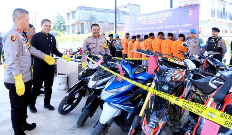 Polres Aceh Utara Bongkar Sindikat Curanmor, 32 Sepmor Diamankan