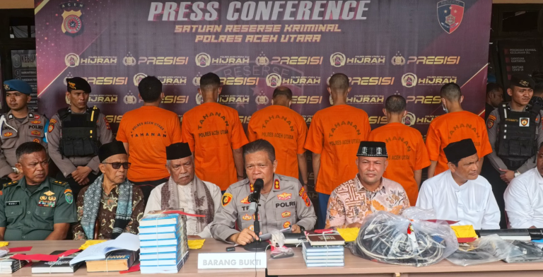 Polres Aceh Utara Ciduk 6 Pria Penyebar Ajaran Menyimpang Millah Abraham