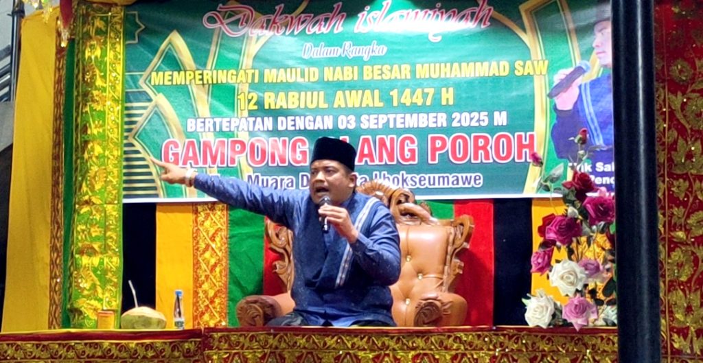 Empat Kali Penuh Spirit, Tgk. Sibak Agam Guncang Ratusan Warga Blang Poroh