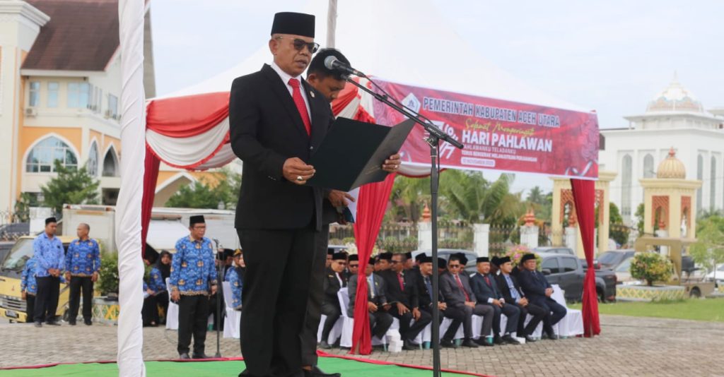 Sekda Aceh Utara Pimpin Upacara Hari Pahlawan 2025, Kemerdekaan Tak Jatuh dari Langit