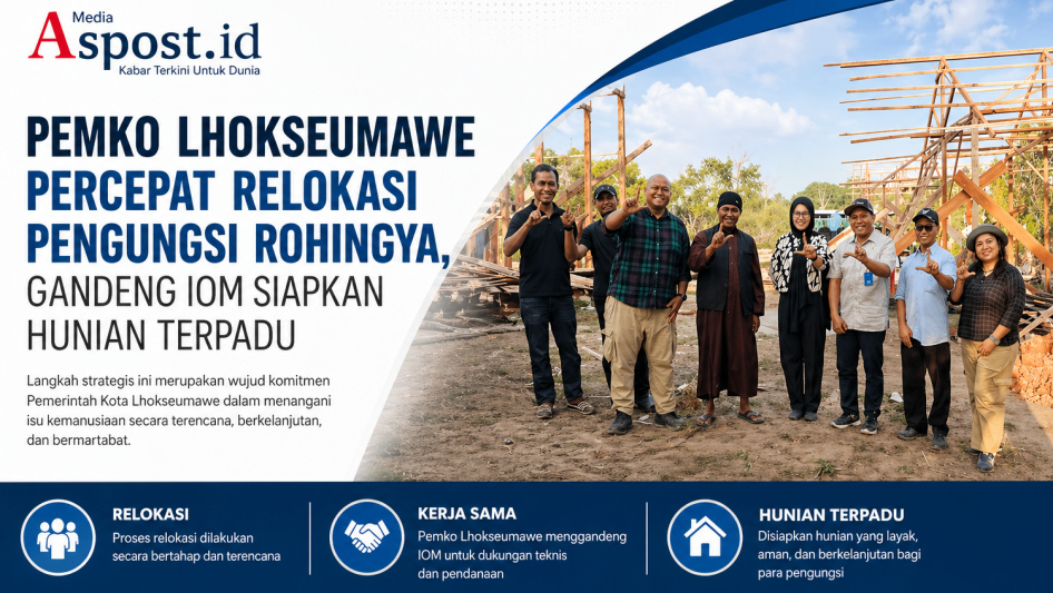 Pemko Lhokseumawe Percepat Relokasi Pengungsi Rohingya, Gandeng IOM Siapkan Hunian Terpadu