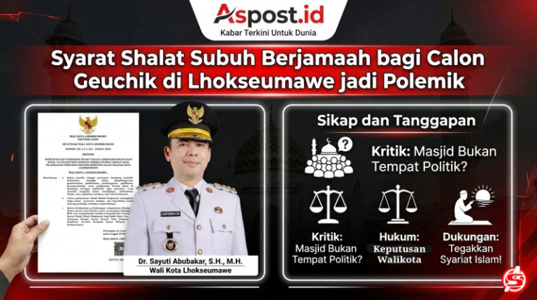 Syarat Shalat Subuh Berjamaah bagi Calon Geuchik di Lhokseumawe jadi Polemik
