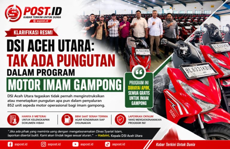 Klarifikasi Resmi DSI Aceh Utara: Tak Ada Pungutan dalam Program Motor Imam Gampong