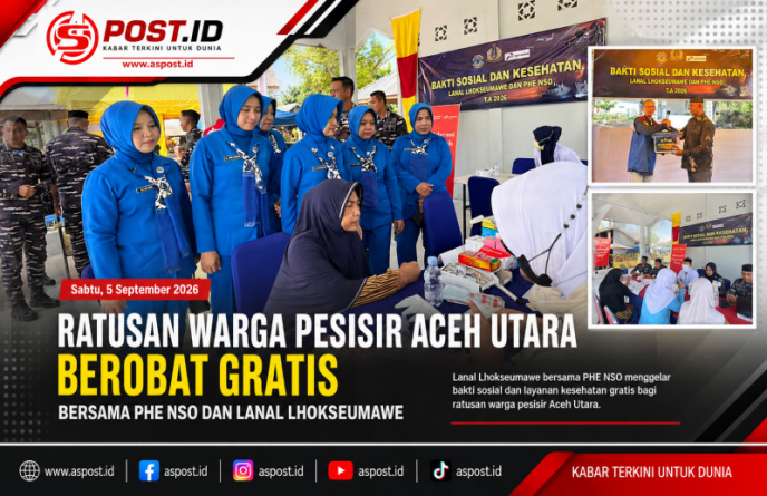 Ratusan Warga Pesisir Aceh Utara Berobat Gratis Bersama PHE NSO dan Lanal Lhokseumawe