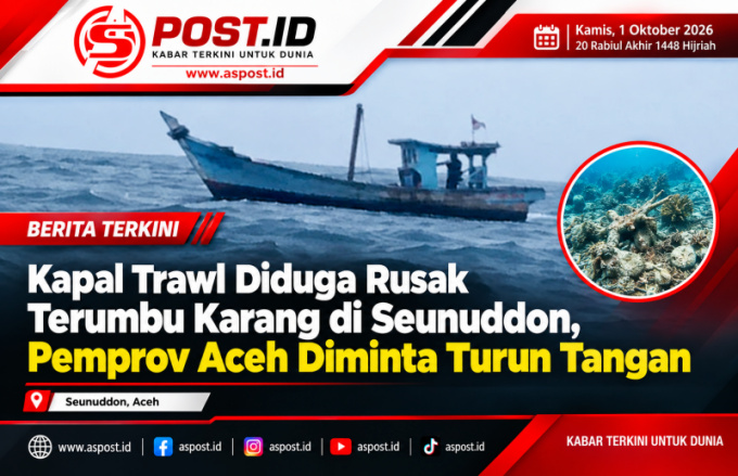 Kapal Trawl Diduga Rusak Terumbu Karang di Seunuddon, Pemprov Aceh Diminta Turun Tangan