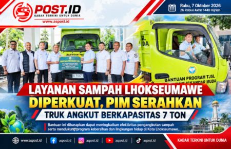 Layanan Sampah Lhokseumawe Diperkuat, PIM Serahkan Truk Angkut Berkapasitas 7 Ton