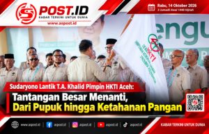 Sudaryono Lantik T.A. Khalid Pimpin HKTI Aceh: Tantangan Besar Menanti, Dari Pupuk hingga Ketahanan Pangan