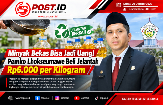 Minyak Bekas Bisa Jadi Uang! Pemko Lhokseumawe Beli Jelantah Rp6.000 per Kilogram