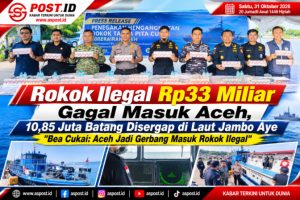 Rokok Ilegal Rp33 Miliar Gagal Masuk Aceh, 10,85 Juta Batang Disergap di Laut Jambo Aye